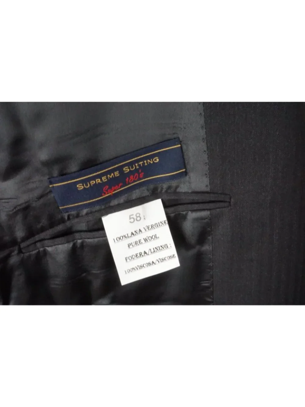 Riviera Milano Gray Herringbone S180s Wool 2 Pc Suit Jacket Pant 48R Brand New